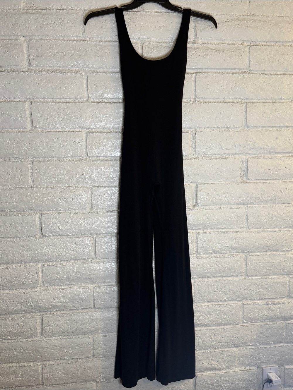 Black Wide Leg Jumpsuit Size Small | Open Back Cutout Stretch One Piece